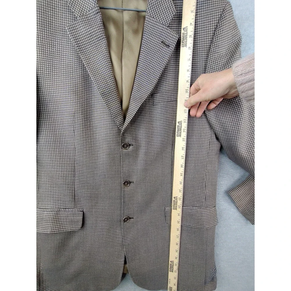 VTG‎ Lanificio Di Pray Mens Blazer 44 XT Houndstooth Canadian Silk Wool Blazer